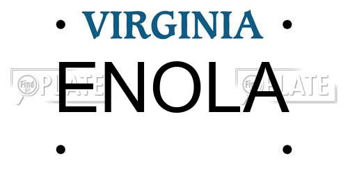 ENOLA Virginia License Plate