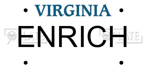 ENRICH Virginia License Plate
