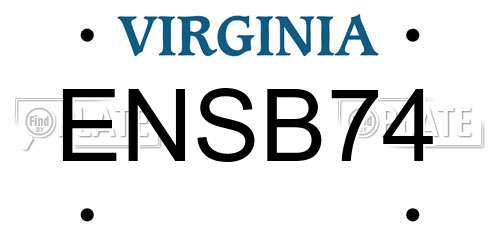ENSB74 Virginia License Plate