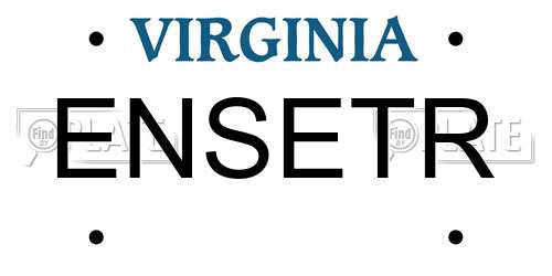 ENSETR Virginia License Plate