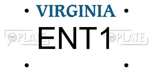 ENT1 Virginia License Plate