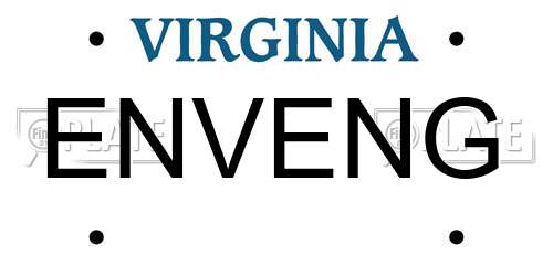 ENVENG Virginia License Plate