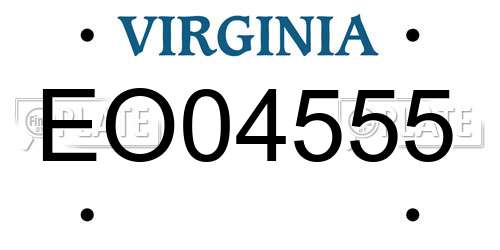 EO04555 Virginia License Plate