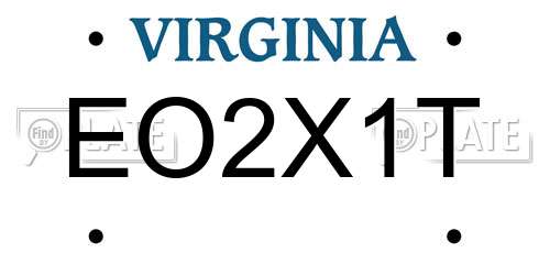 EO2X1T Virginia License Plate