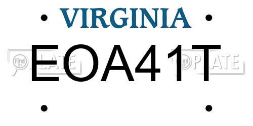 EOA41T Virginia License Plate