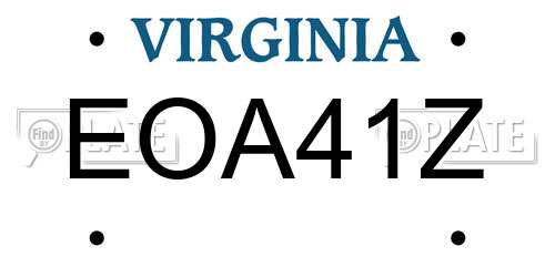 EOA41Z Virginia License Plate
