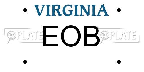 EOB Virginia License Plate