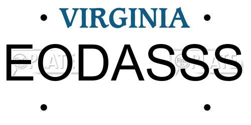 EODASSS Virginia License Plate