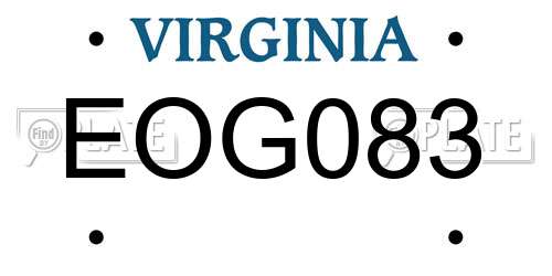 EOG083 Virginia License Plate