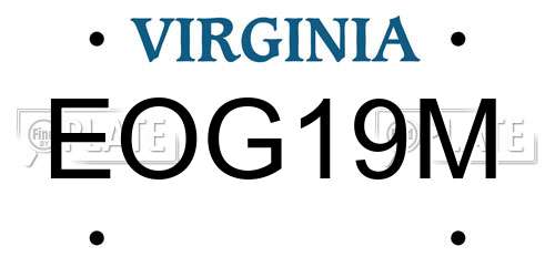 EOG19M Virginia License Plate