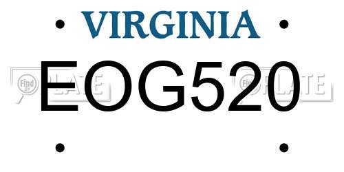 EOG520 Virginia License Plate