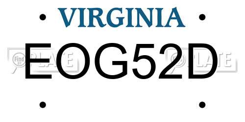 EOG52D Virginia License Plate