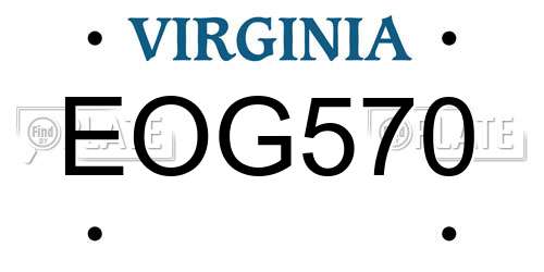 EOG570 Virginia License Plate