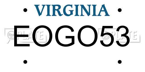 EOGO53 Virginia License Plate