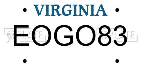 EOGO83 Virginia License Plate