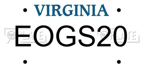 EOGS20 Virginia License Plate