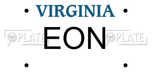 EON Virginia License Plate