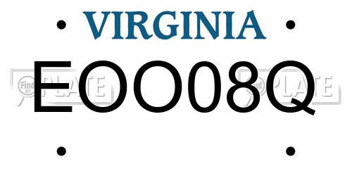 EOO08Q Virginia License Plate
