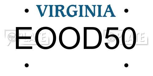 EOOD50 Virginia License Plate
