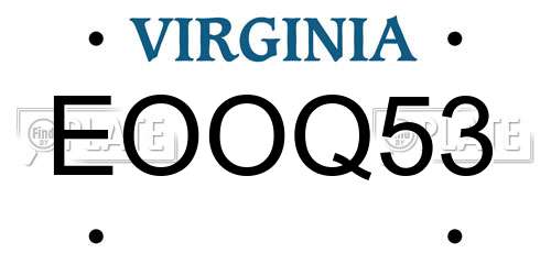 EOOQ53 Virginia License Plate