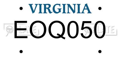 EOQ050 Virginia License Plate