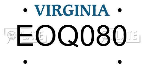 EOQ080 Virginia License Plate