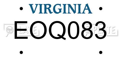 EOQ083 Virginia License Plate