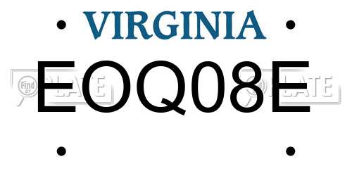 EOQ08E Virginia License Plate