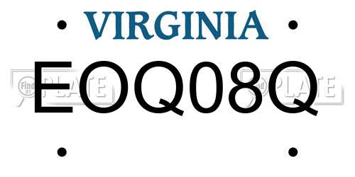 EOQ08Q Virginia License Plate