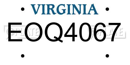 EOQ4067 Virginia License Plate