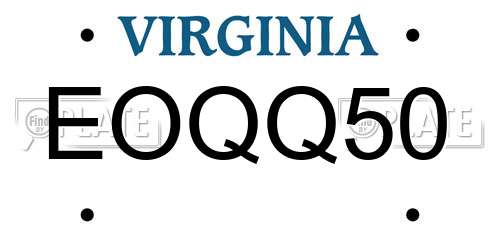 EOQQ50 Virginia License Plate