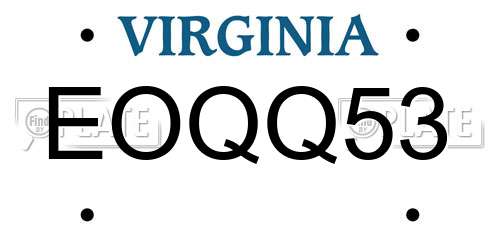 EOQQ53 Virginia License Plate
