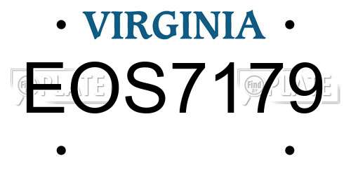 EOS7179 Virginia License Plate