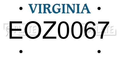 EOZ0067 Virginia License Plate