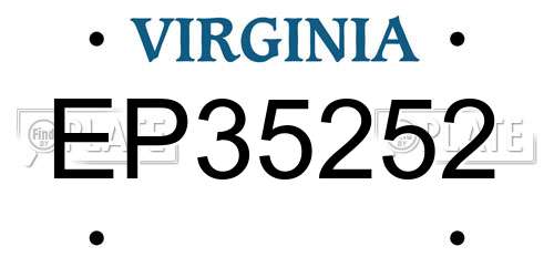 EP35252 Virginia License Plate