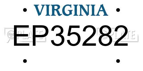 EP35282 Virginia License Plate