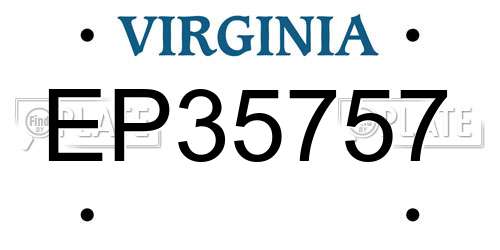 EP35757 Virginia License Plate