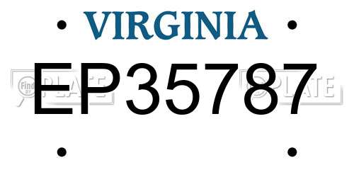 EP35787 Virginia License Plate