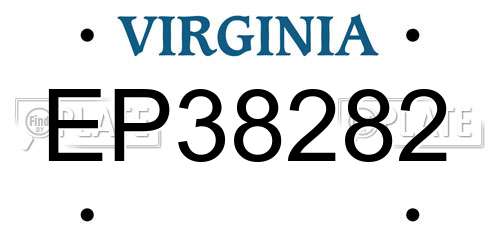 EP38282 Virginia License Plate