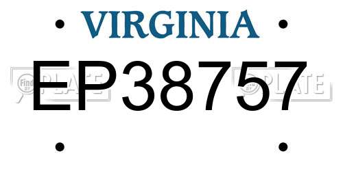 EP38757 Virginia License Plate