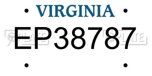 EP38787 Virginia License Plate