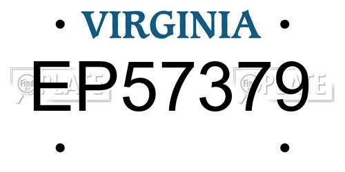 EP57379 Virginia License Plate