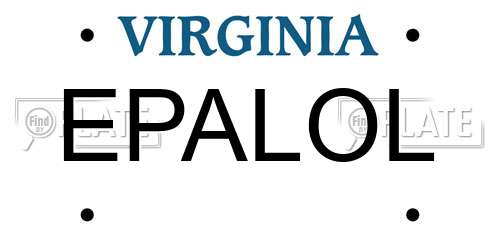 EPALOL Virginia License Plate
