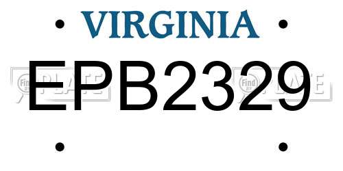 EPB2329 Virginia License Plate