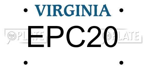 EPC20 Virginia License Plate