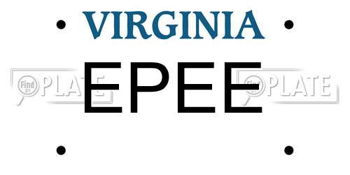 EPEE Virginia License Plate