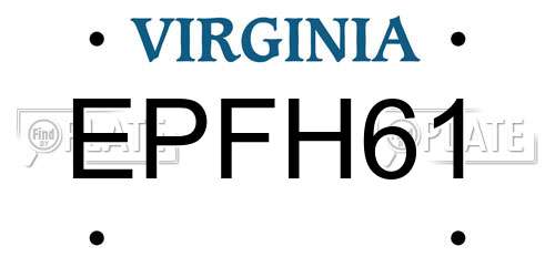 EPFH61 Virginia License Plate