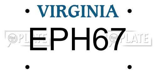 EPH67 Virginia License Plate