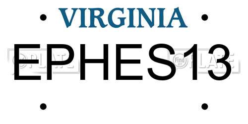 EPHES13 Virginia License Plate