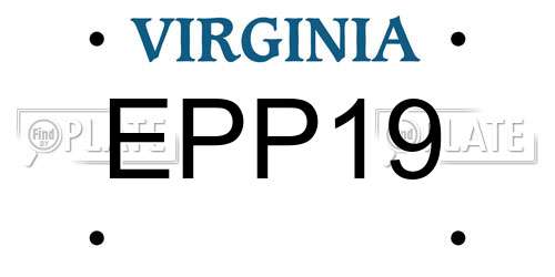EPP19 Virginia License Plate